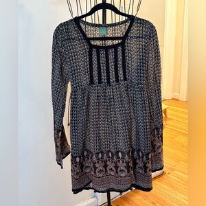 Nomad Black and Brown Geometric Women's Tunic